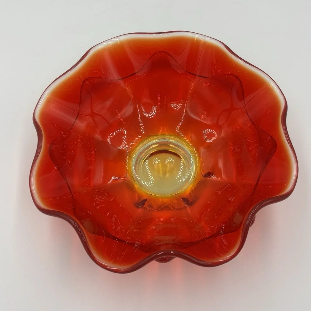 Vintage MCM Amberina/Percimmon 8